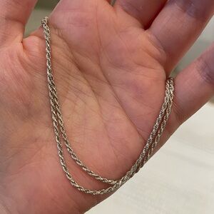 Vintage Italian Sterling Silver 925 Rope Chain Necklace 20” UNISEX Old Money